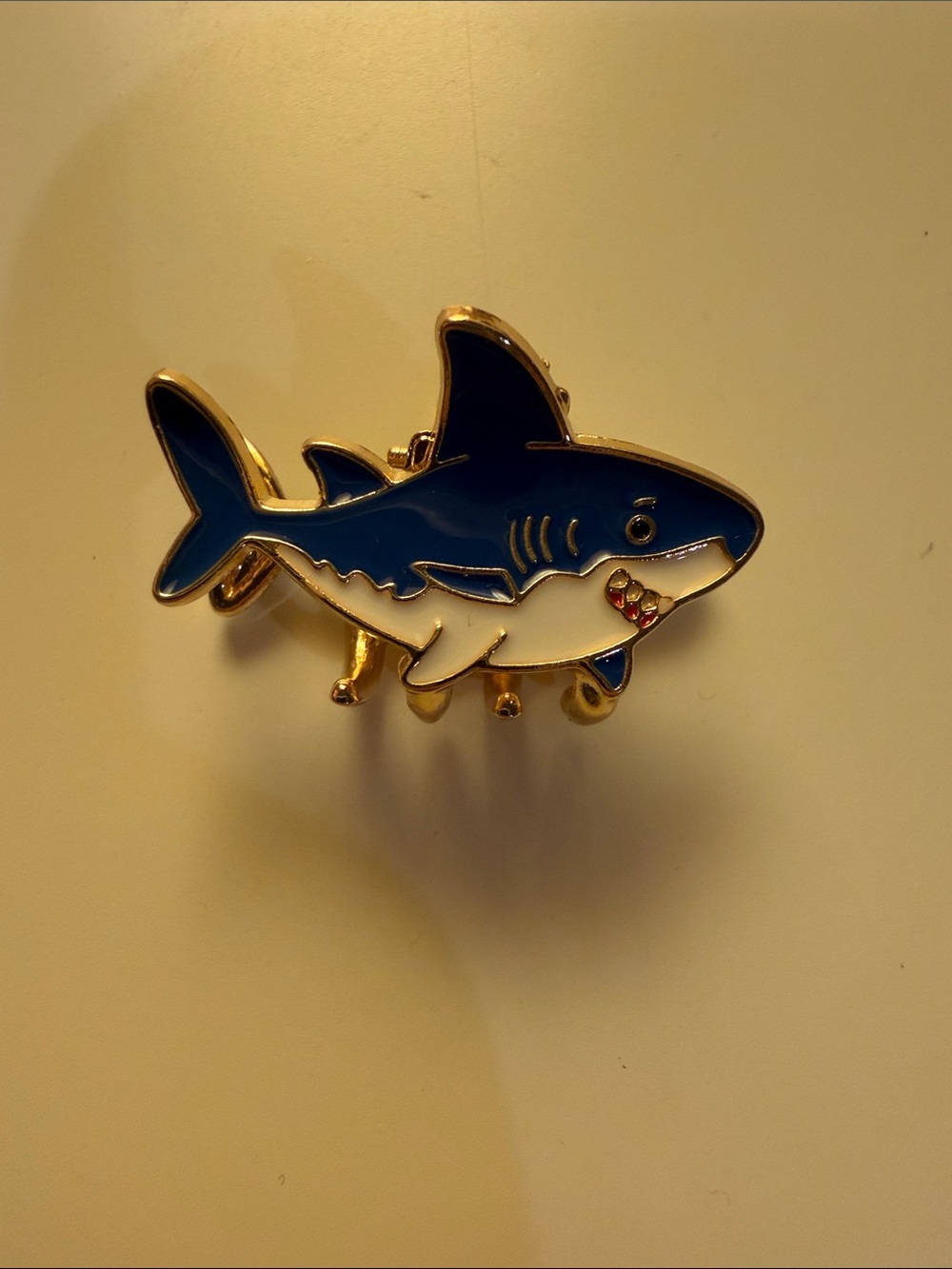 Blue Shark Enamel Fish hair clip